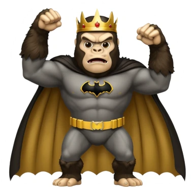king kong in the classic batman uniform cape sticker