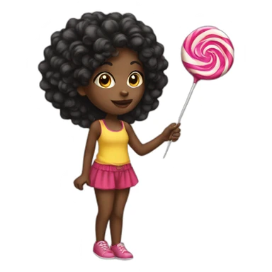 Black girl with lollipop sticker