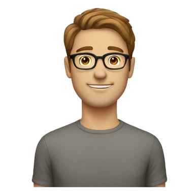 white guy with brown hair in 30s with glasses sticker