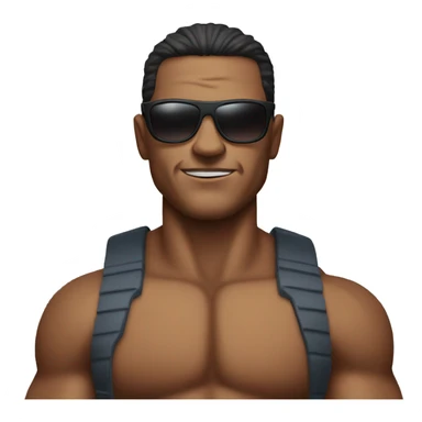 muscular man in sunglasses sticker