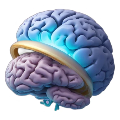 Brain seen from the side surrounded by ring of saturn sticker