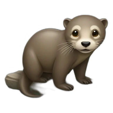 Une loutre sur un éléphant sticker