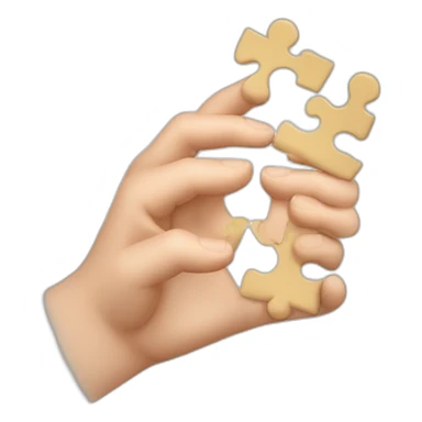 Two hands rozando los dedos puzzle colours sticker