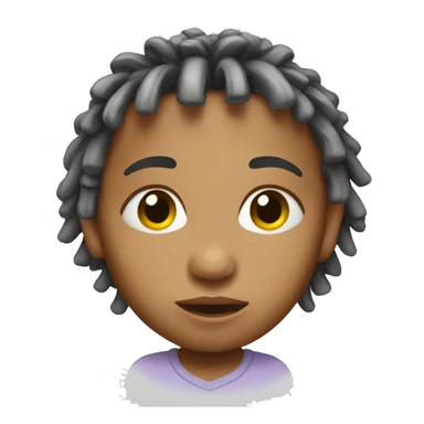 Baby head emoji with short dreads sticker