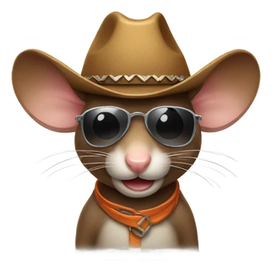Mouse wearing sunglasses with a cowboy hat  sticker