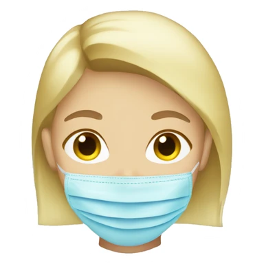 Blonde girl with face mask sticker