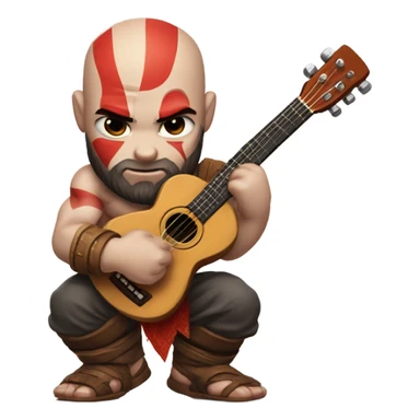 Kratos playing ukulele sticker
