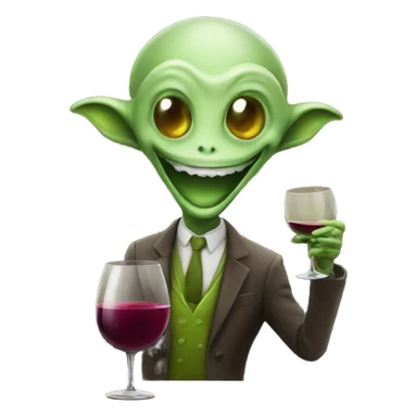 happy alien Sommelier wine sticker