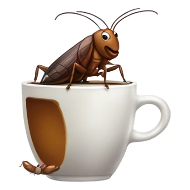 Cockroach drinking a coffee sticker