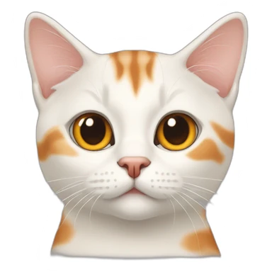 Face only of a White cream with large orange markings British short hair cat sticker