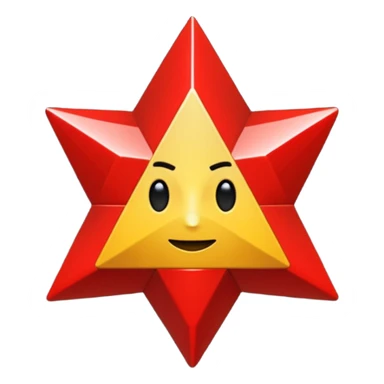 une étoile de david rouge dans un fond noir sticker