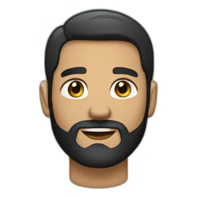 Light brown thick guy with black beard black hair using safety clip earring sticker