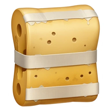 medical bandage with yellowish dirt and stains sticker