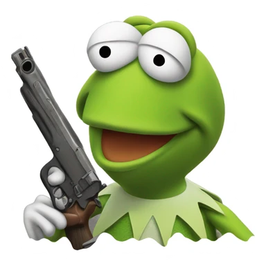 Kermit with a gun sticker