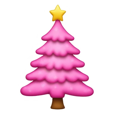 Pink decorated christmas tree sticker