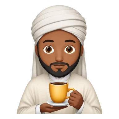 A imam with coffe and is very short sticker