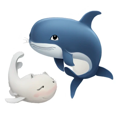 Cat and whale in one  sticker