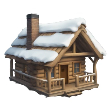 Cabin with snow on the roof sticker