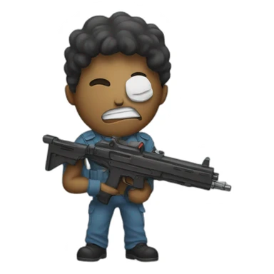 Emoji with un gun sticker