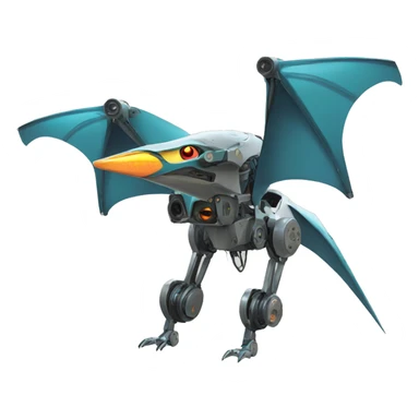Pterodactyl robot mechanical laser eyes sticker