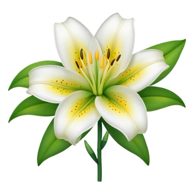 lily flower with eyes and smile no face sticker