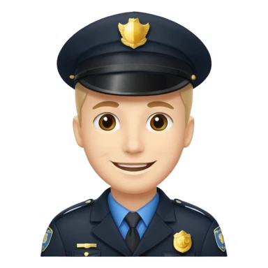 policeman smile in blackcoat sticker