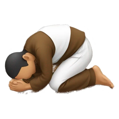 Brown Muslim praying on rug sticker