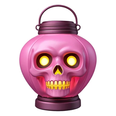 pink skull lantern sticker