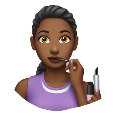 A girl doing her makeup  sticker