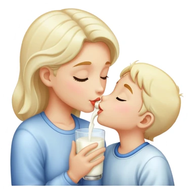 Milk-colored kiss sticker