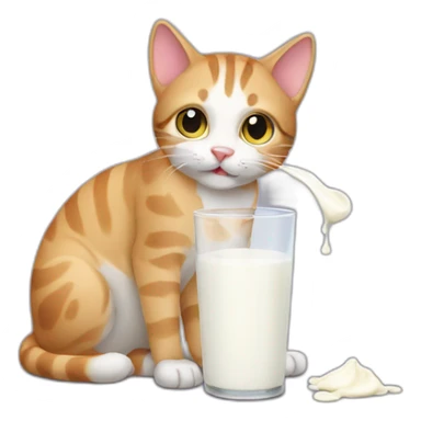 Cat-drinking-milk sticker