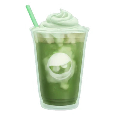 Iced matcha latte in clear cup sticker