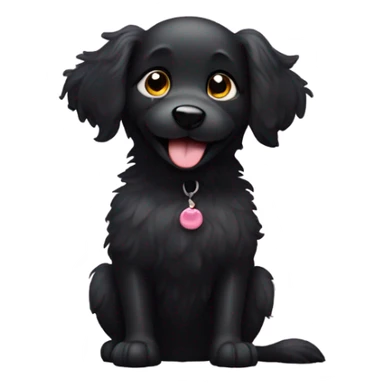 cute black dog waving its paw sticker