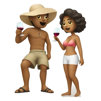Tan Latina drinking wine on beach sticker
