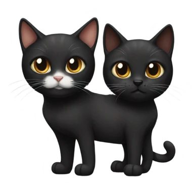 Black cat with calico cat as brothers sticker