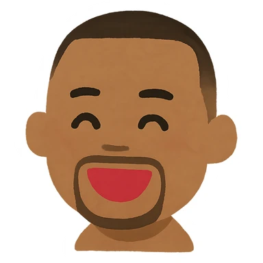 Chris Brown's head in Irasutoya style, cheerful, minimal details, soft edges, no background sticker