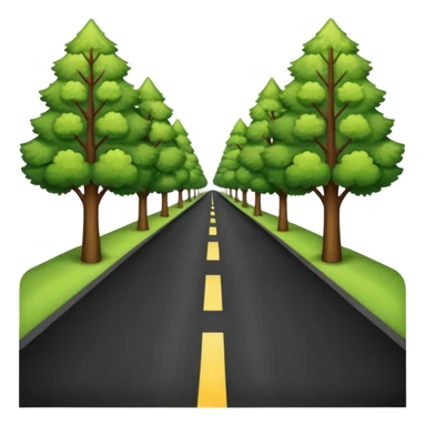 roadway with trees on the sides emoji sticker