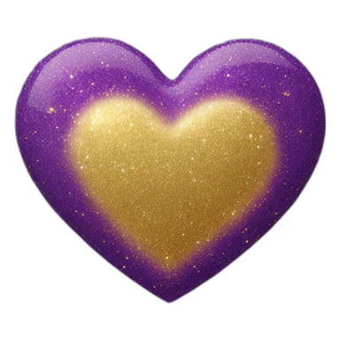 Purple and gold glitter heart sticker