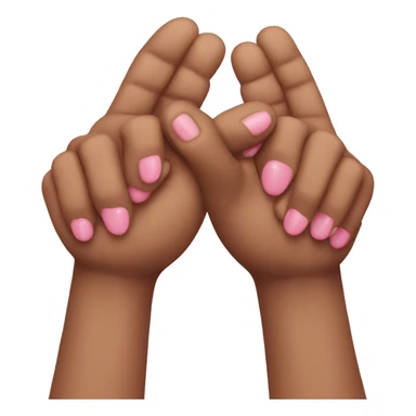 Two Hands making a heart with one pinky sticking up sticker