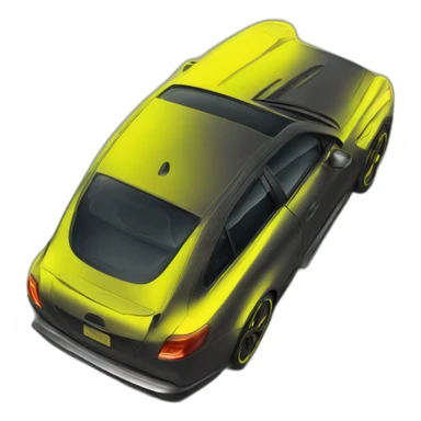 car yellow neon  sticker