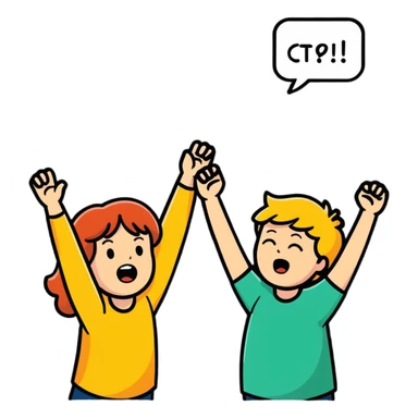 (cheering man celebrating) the singing of (divorce papers) next to (sad crying woman) art influence two subjects sticker