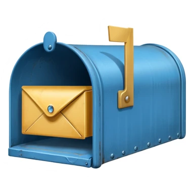 empty open blue mailbox sticker