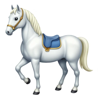 Un cheval blanc avec 4 pattes à l’avant et 4 pattes à l’arrière  sticker