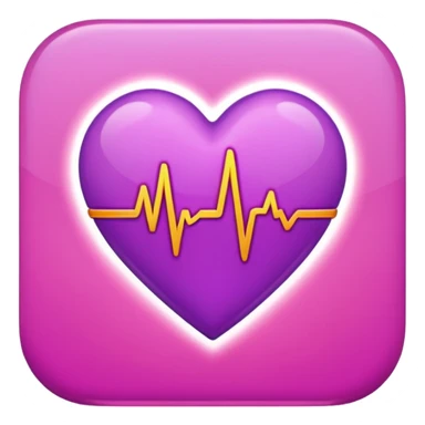 purple heart with heartbeat sticker