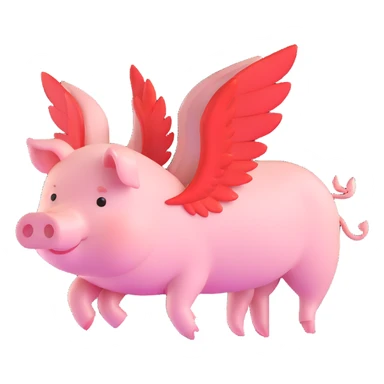 flying pig with wings sticker