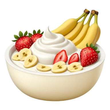 Yogurt bowl with strawberries and bananas sticker