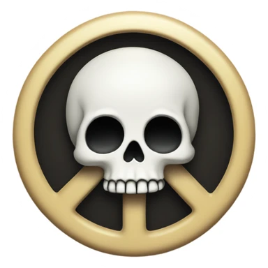 Skull holding up a peace sign sticker