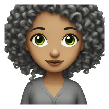 Green eyed long curly hair Arab girl  sticker