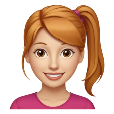 Woman 30 years old, strawberry blonde ponytail, brown eyes sticker