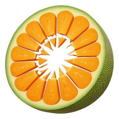 a cantaloupe slice, simple, clear sticker